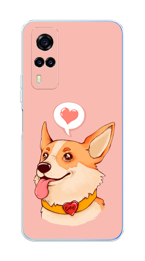 

Чехол на Vivo Y31 "Корги язык", Розовый;коричневый, 263750-1