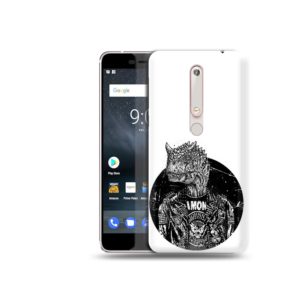 

Чехол MyPads Tocco для Nokia 6 динозавр в куртке, Прозрачный, Tocco