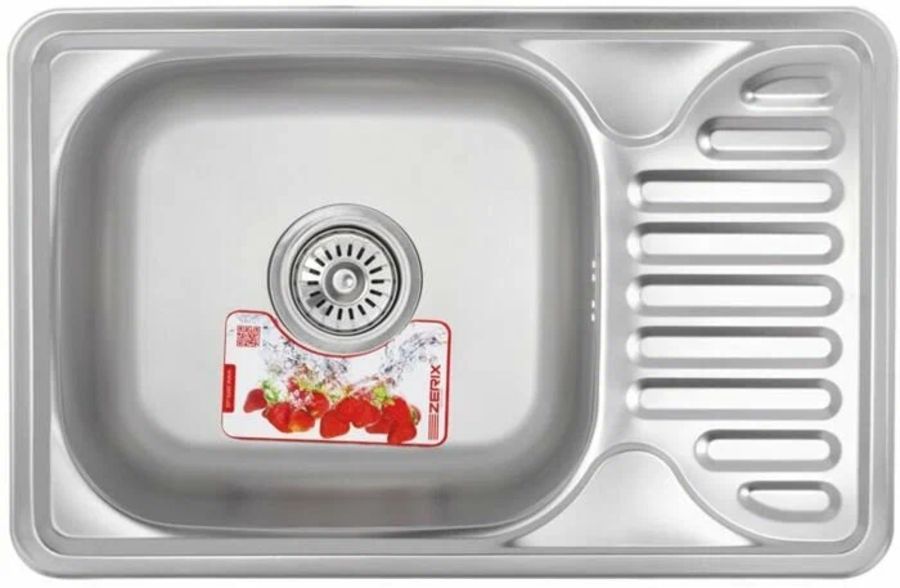 

Мойка врезная Zerix Z6642-08-180E satin, Серый, Z6642-08-180E