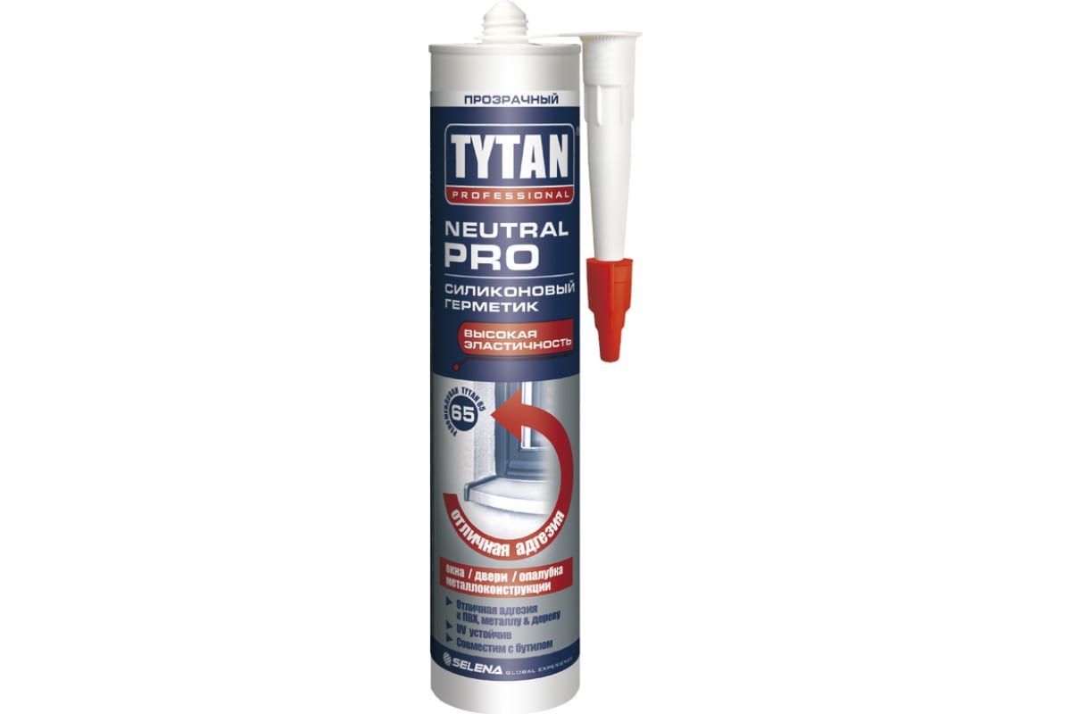 фото Титан neutral pro герметик силиконовый прозрачный (280мл) ch tytan professional