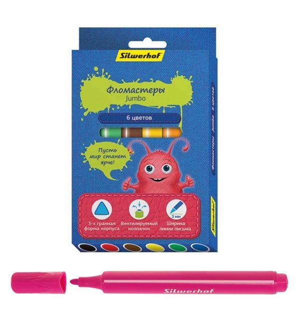 

Silwerhof Фломастеры Silwerhof Джинсовая коллекция Jumbo 6 цв