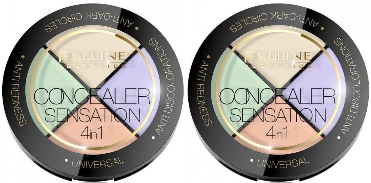 Профессиональный набор корректоров для макияжа лица Eveline Concealer Sensation, 12 г 2 шт