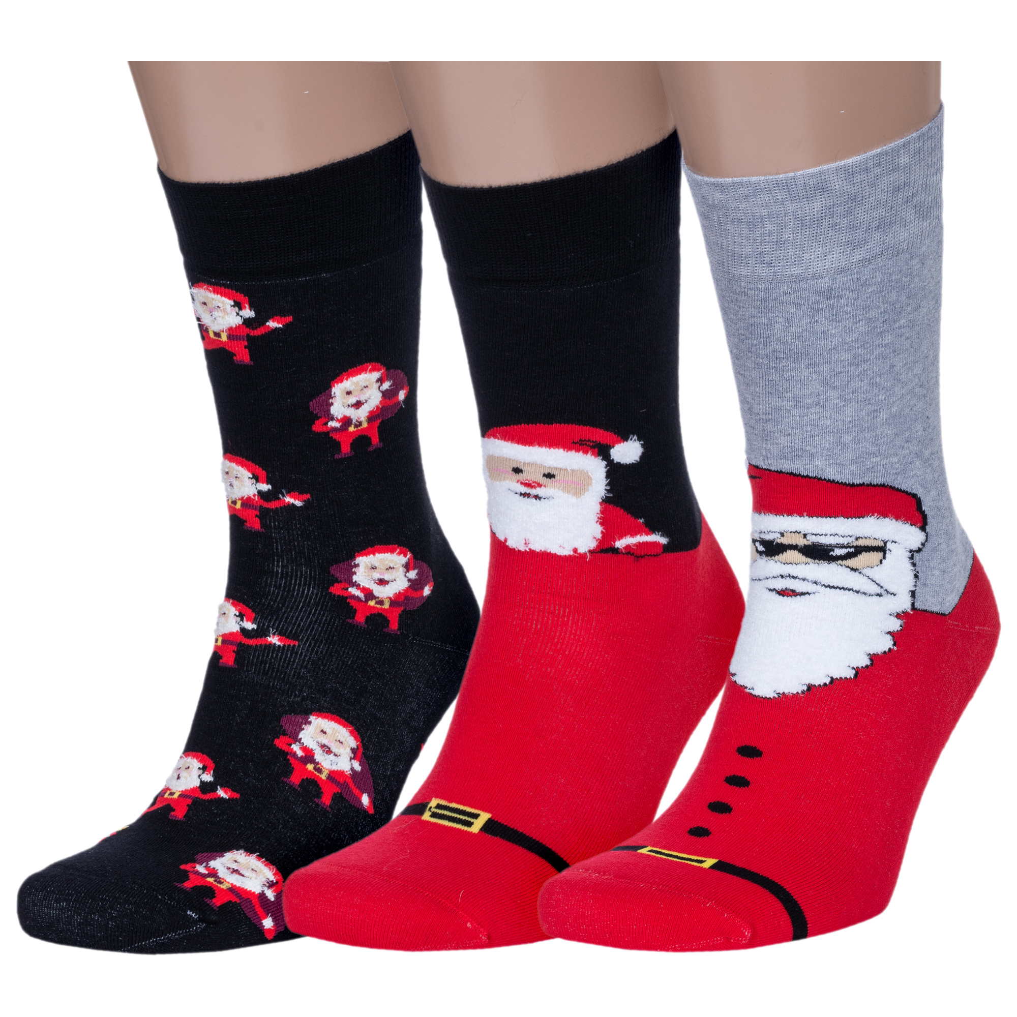 

Комплект носков мужских Rusocks 3-М3-33852 разноцветных 25-27, Черный;красный;серый, 3-М3-33852
