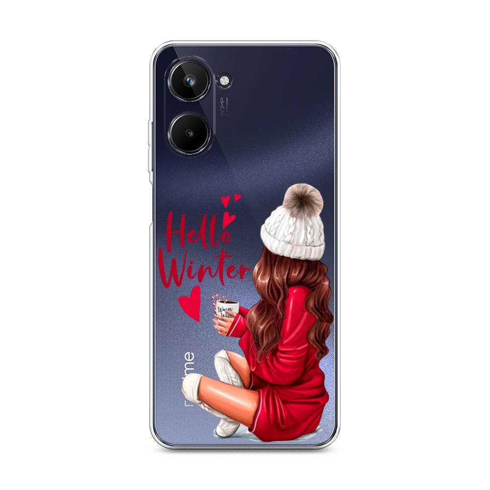 

Чехол на Realme 10 4G "Hello winter", Красный;белый;коричневый, 2512150-5