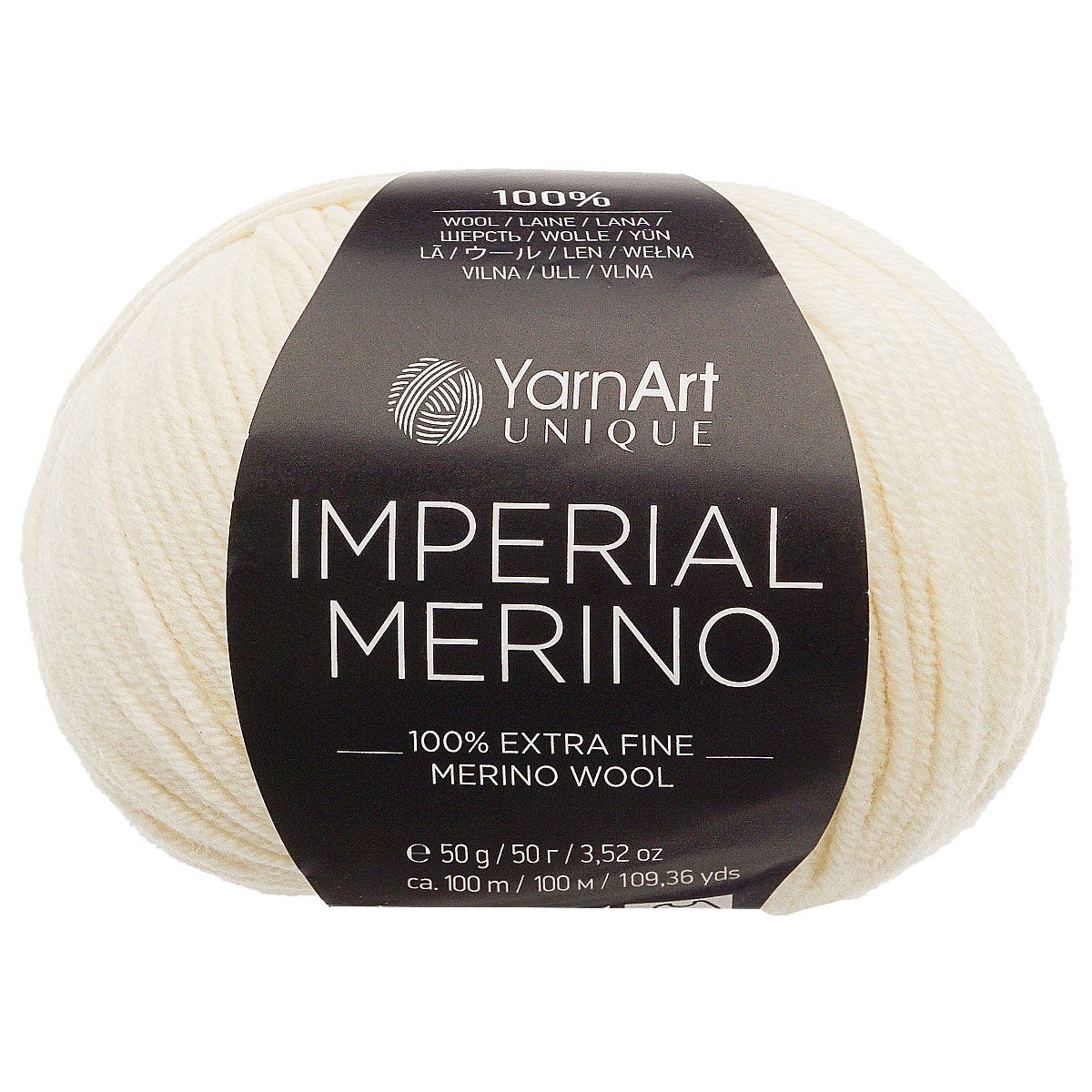 Пряжа YarnArt Imperial Merino 50гр 100м 100 тонкая шерсть 3302 белый 10 мотков 3719₽