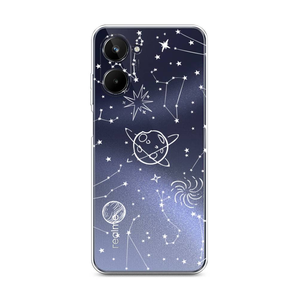 

Чехол на Realme 10 4G "Планеты в космосе", Белый, 2512150-2