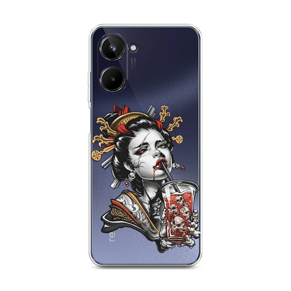 

Чехол на Realme 10 4G "Опасная гейша", Красный;черный;серый, 2512150-4