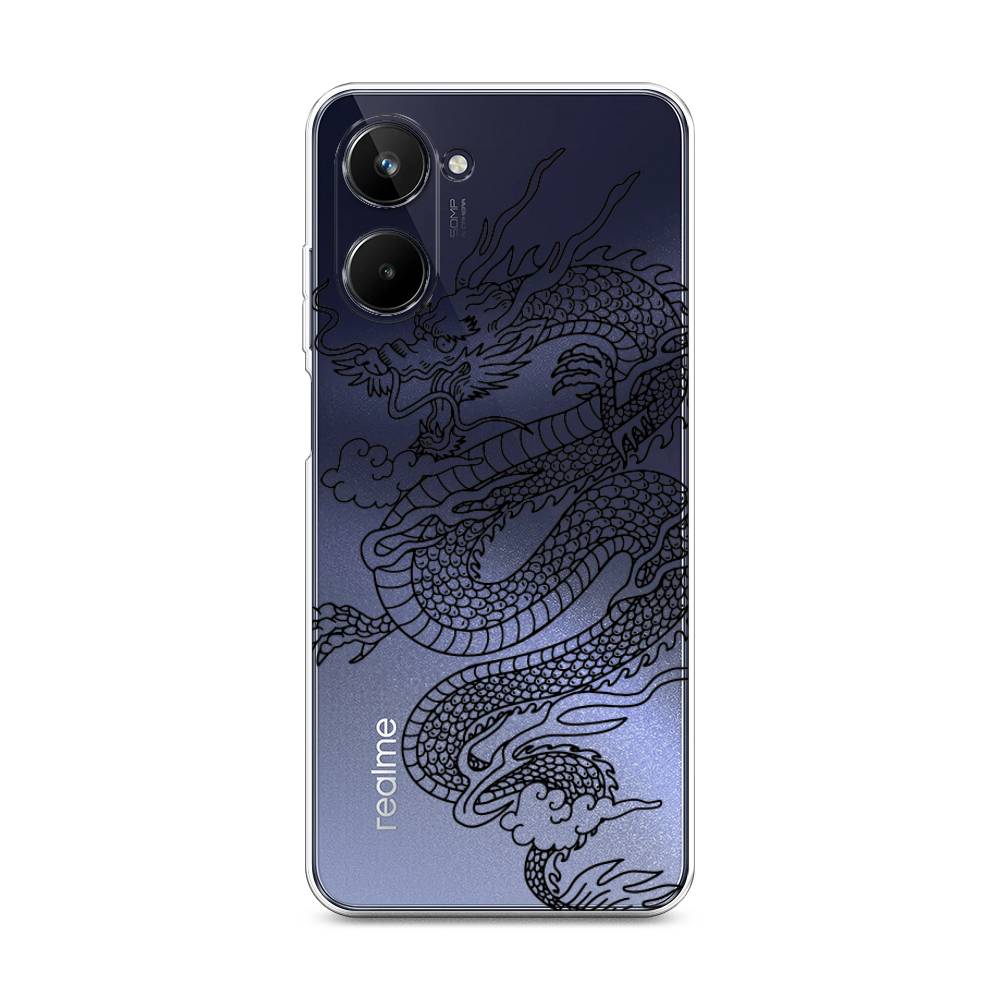

Чехол на Realme 10 4G "Большой китайский дракон", Черный;серый, 2512150-1