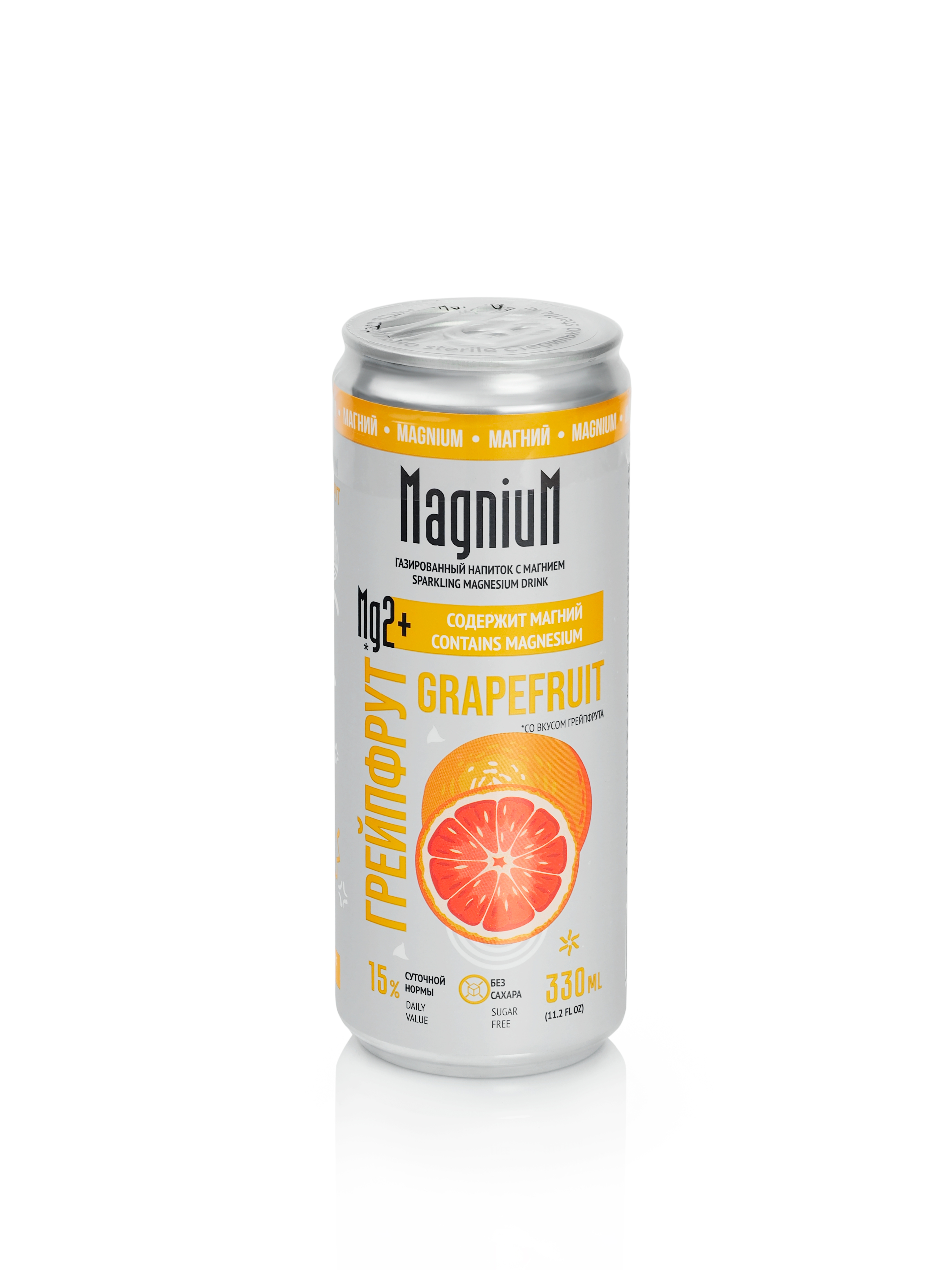 Напиток MagniuM с магнием со вкусом Грейпфрут, газированный, без сахара, 0.33 л