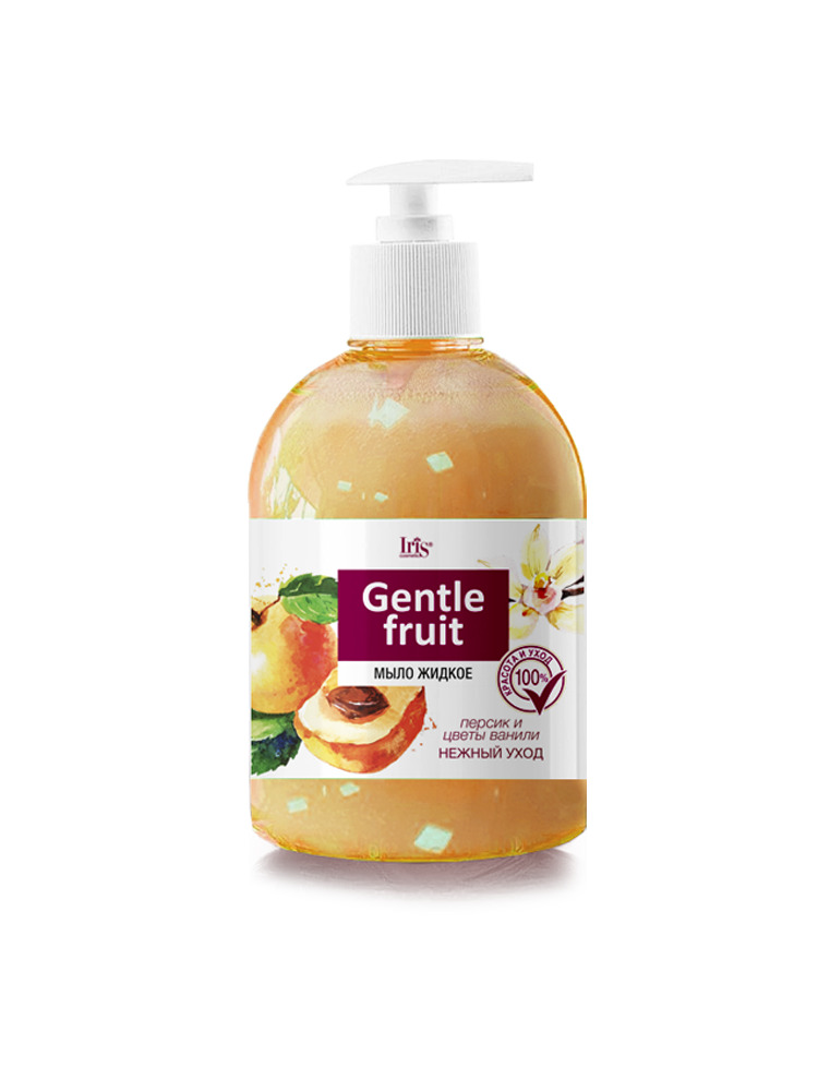 Мыло жидкое Iris Gentle Fruit Персик и цветы Ванили, 500 мл, 3 шт