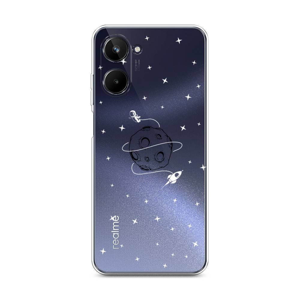 

Чехол на Realme 10 4G "Полет вокруг луны", Белый;серый;черный, 2512150-2