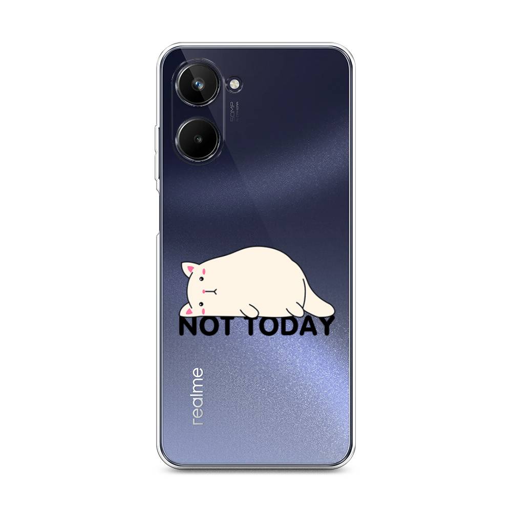 

Чехол на Realme 10 4G "Cat not today", Белый;розовый;черный, 2512150-1