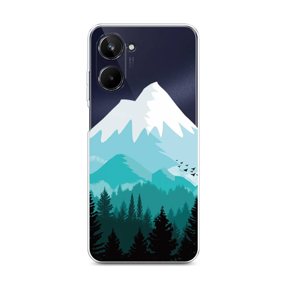 

Чехол на Realme 10 4G "Синяя снежная гора", Белый;голубой, 2512150-2