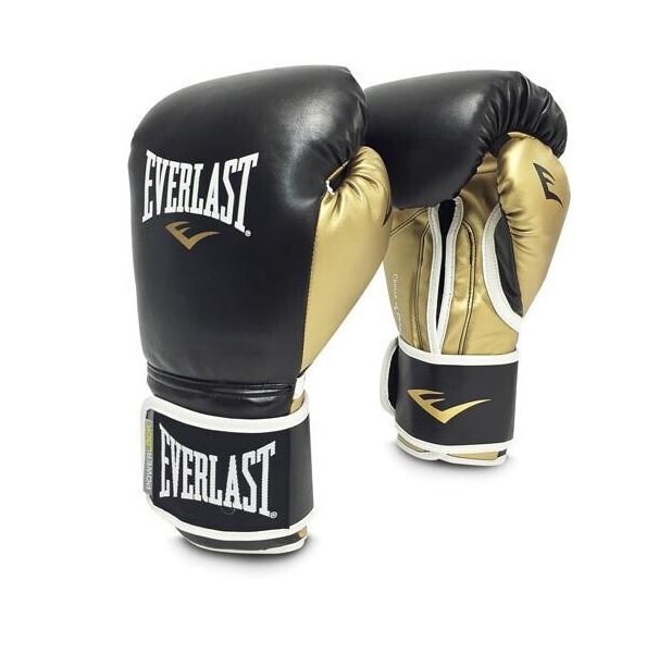 Боксерские перчатки Everlast Powerlock черный/золотистый 10 унций