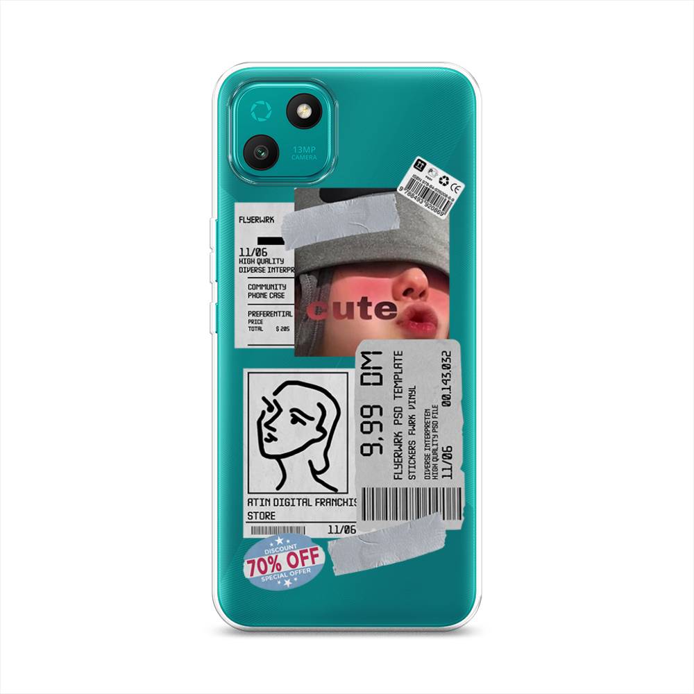 

Чехол на Wiko T10 "Cute girl collage", Розовый;серый;голубой, 3400250-6