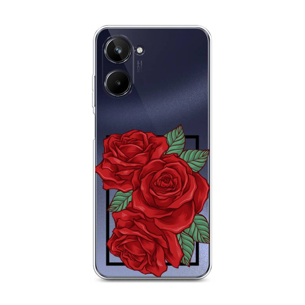 

Чехол на Realme 10 4G "Три алые розы", Красный, 2512150-2