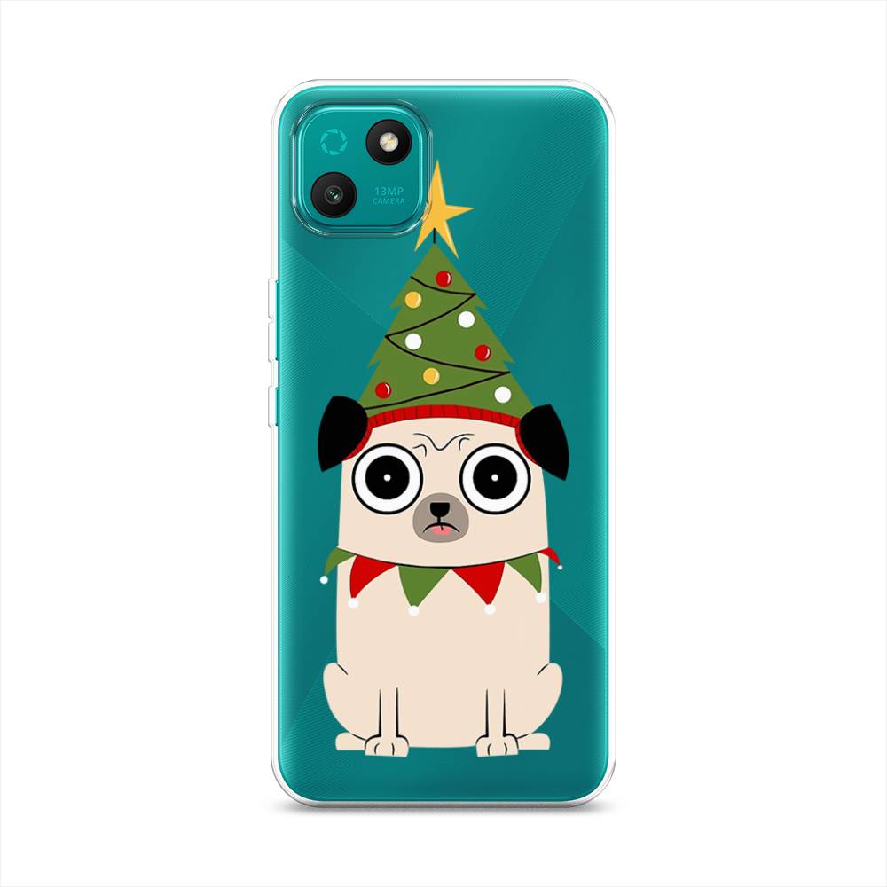 

Чехол на Wiko T10 "Собачка с ёлочкой", Бежевый;красный;зеленый, 3400250-1