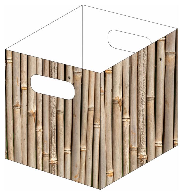 фото Корзина универсальная nat бамбуковые стебли 30 х 30 см серая