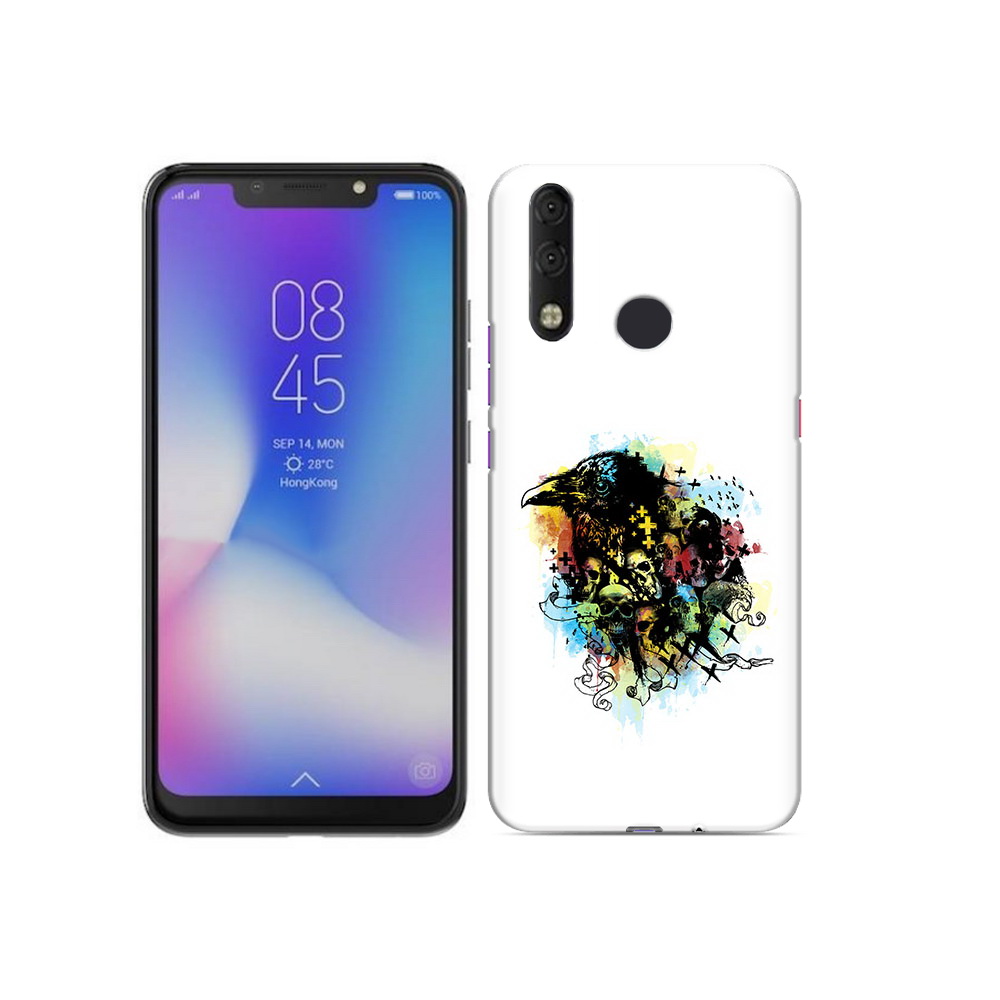 

Чехол MyPads Tocco для Tecno Camon 11 Pro ворон и черепа, Tocco
