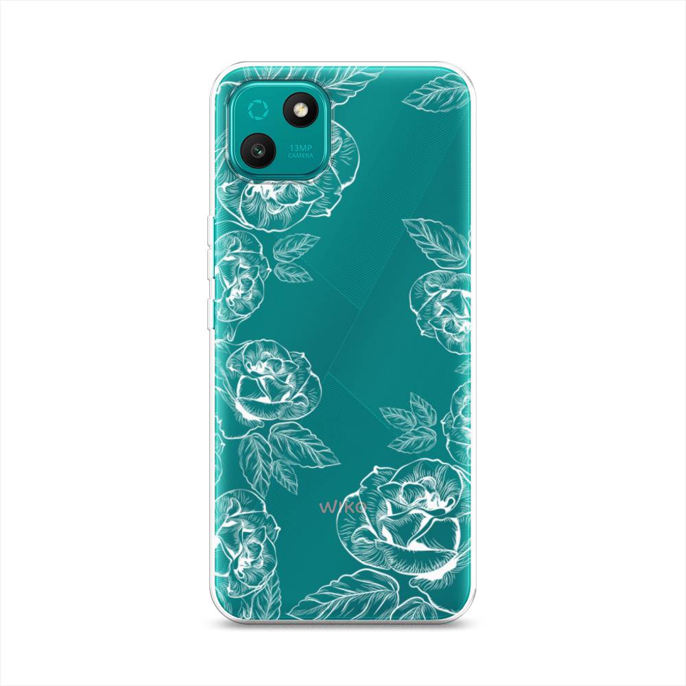 

Чехол на Wiko T10 "Розы графика", Черный;серый, 3400250-2
