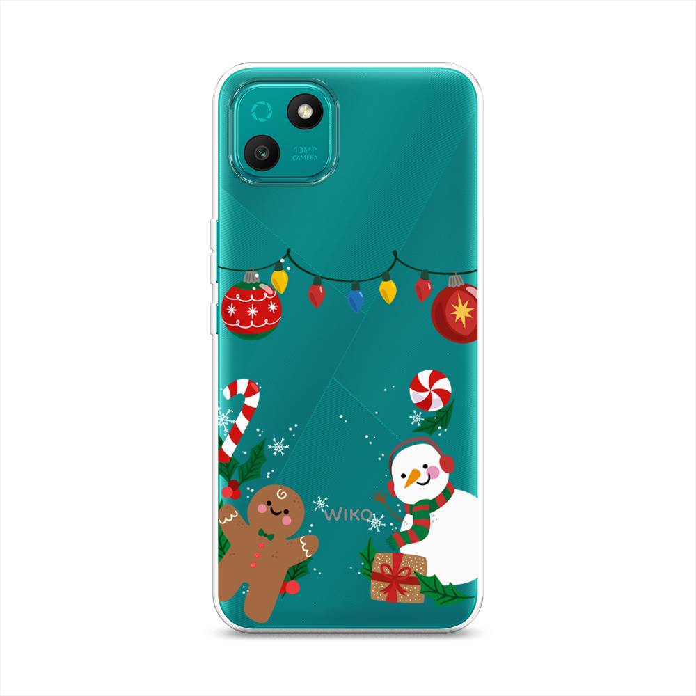 

Чехол на Wiko T10 "Новогоднее настроение", Коричневый;красный;зеленый, 3400250-5