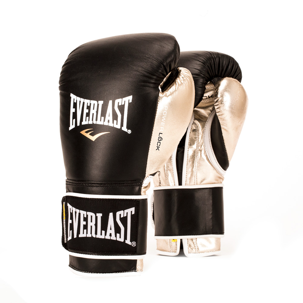 Боксерские перчатки Everlast Powerlock черн/золот. 14oz