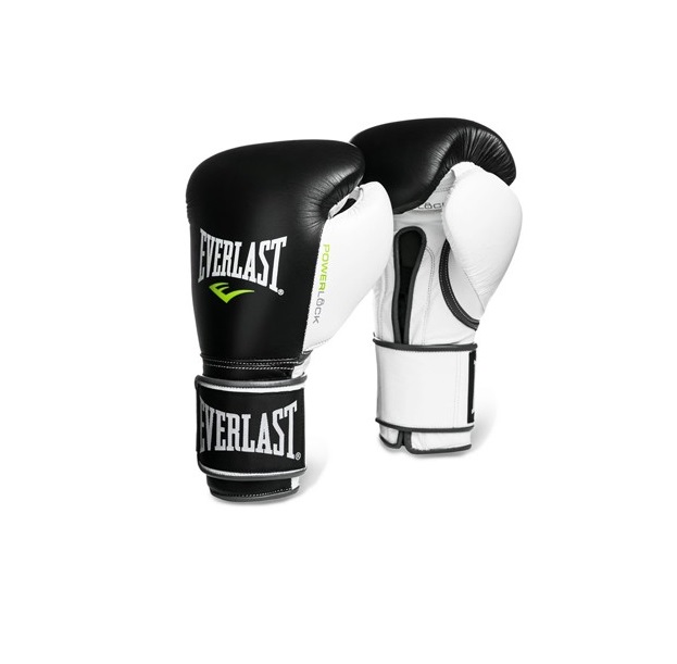 фото Боксерские перчатки everlast powerlock черный/белый/зеленый 18 унций