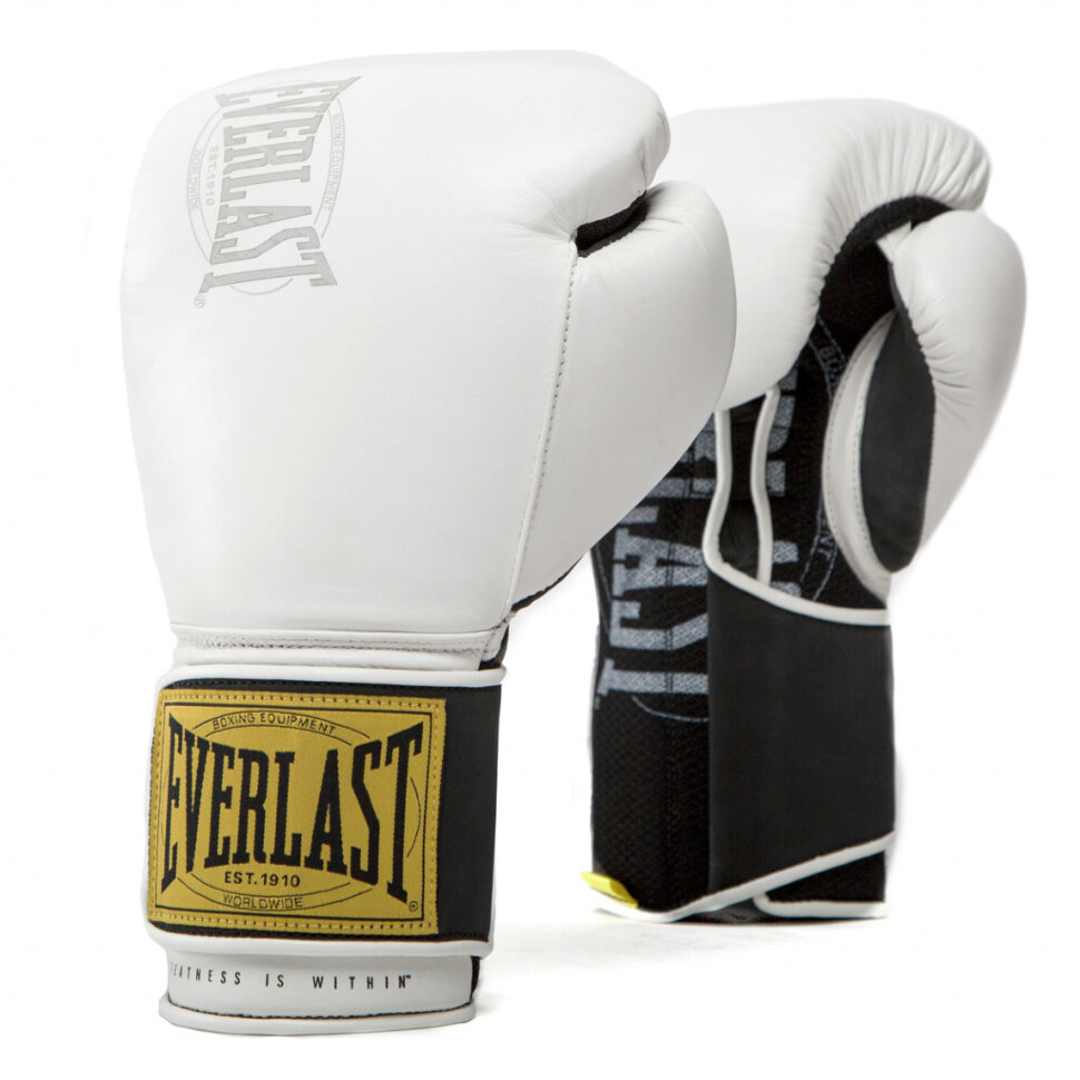 фото Боксерские перчатки everlast 1910 classic белый 12 унций