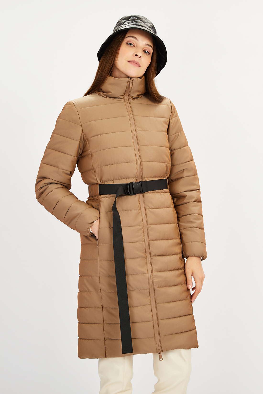 Пальто женское Baon B0422507 коричневое 2XL