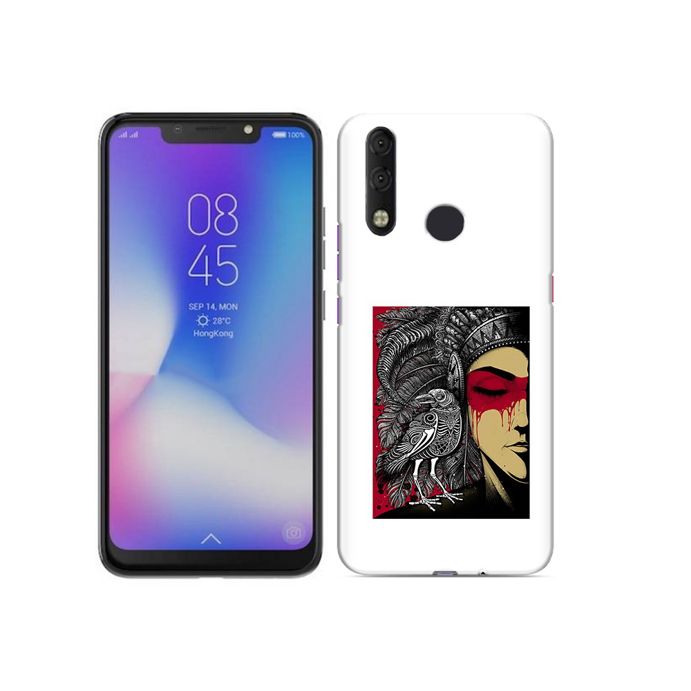 

Чехол MyPads Tocco для Tecno Camon 11 Pro девушка с вороном в абстракции, Tocco