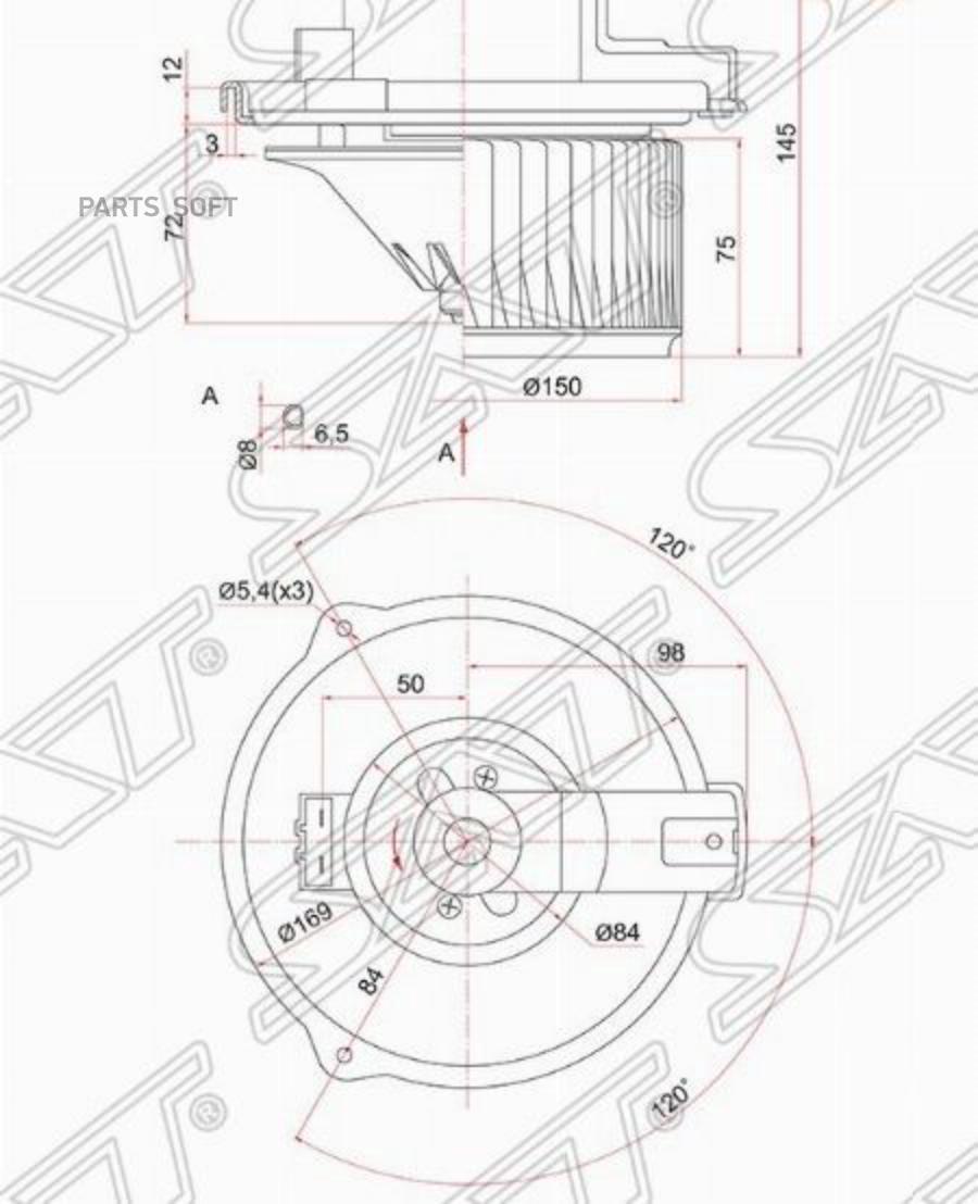 

SAT ST-87103-33040 Мотор отопителя салона TOYOTA IPSUM #XM1# 96-01/CAMRY#CV30 RHD 1шт