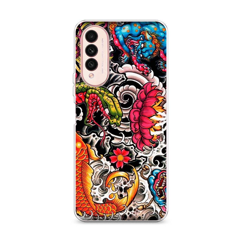 

Чехол на Wiko T50 "Японское искусство", Красный;оранжевый;голубой, 3400350-4