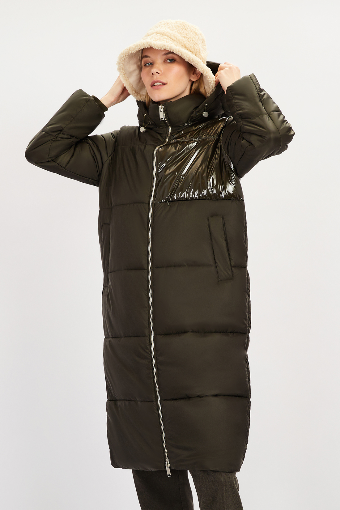 Пальто женское Baon B0422511 хаки XL