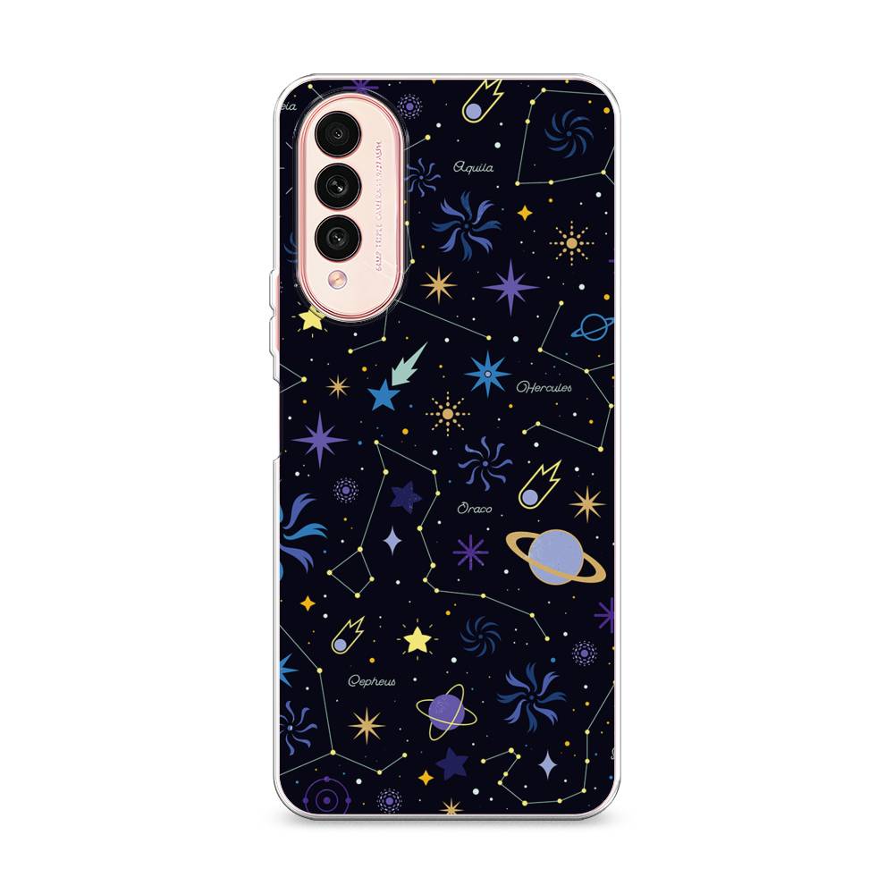 

Чехол на Wiko T50 "Цветной космос", Желтый, 3400350-2