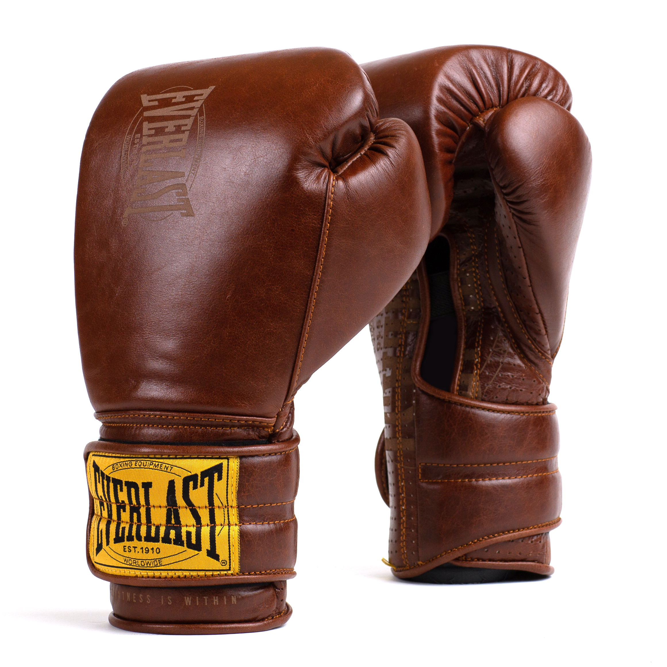 фото Боксерские перчатки everlast 1910 classic brown 14oz