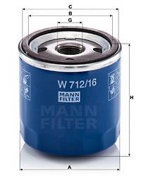 

Фильтр масляный двигателя MANN-FILTER W71216