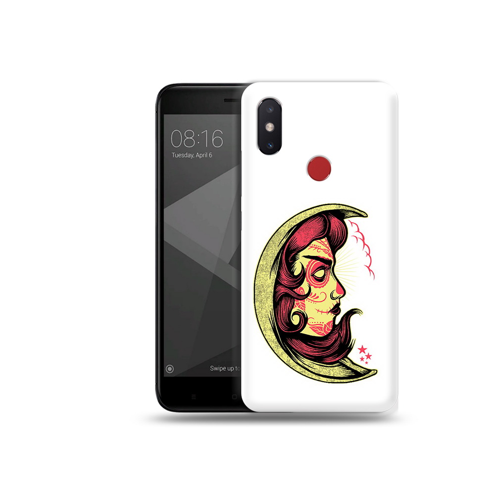 

Чехол MyPads Tocco для Xiaomi Mi 8 SE желтый полумесяц с лицом девушки (PT113500.331.346), Прозрачный, Tocco