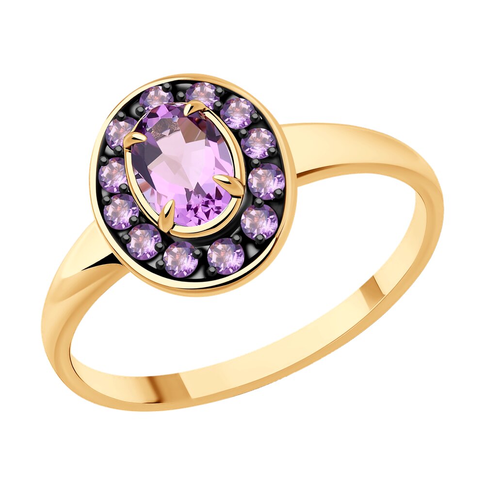 

Кольцо из золота р. 18 Diamant 51-310-01961-1, аметист, 51-310-01961-1