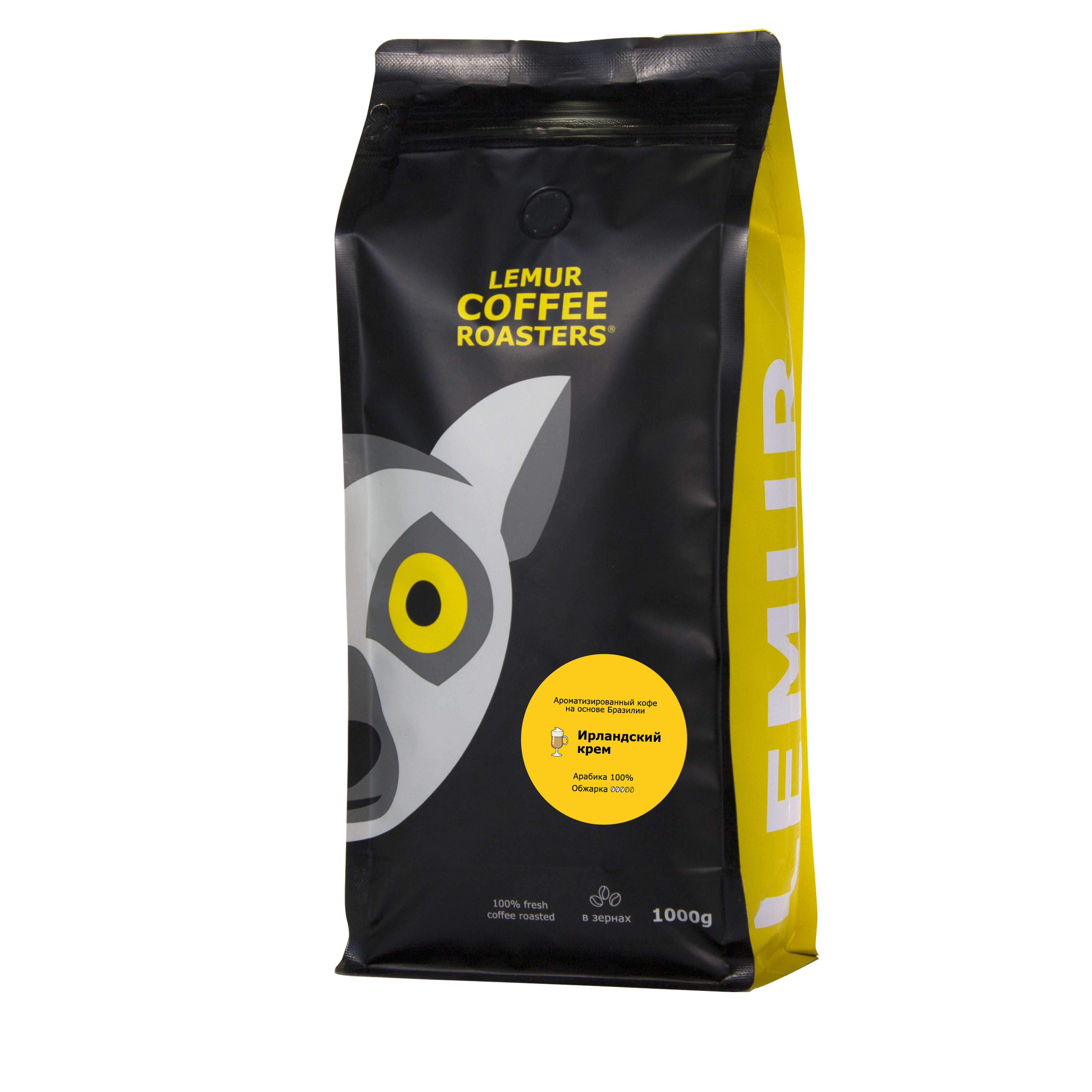 Кофе в зернах Lemur Coffee Roasters ароматизированный Ирландский крем, 1 кг