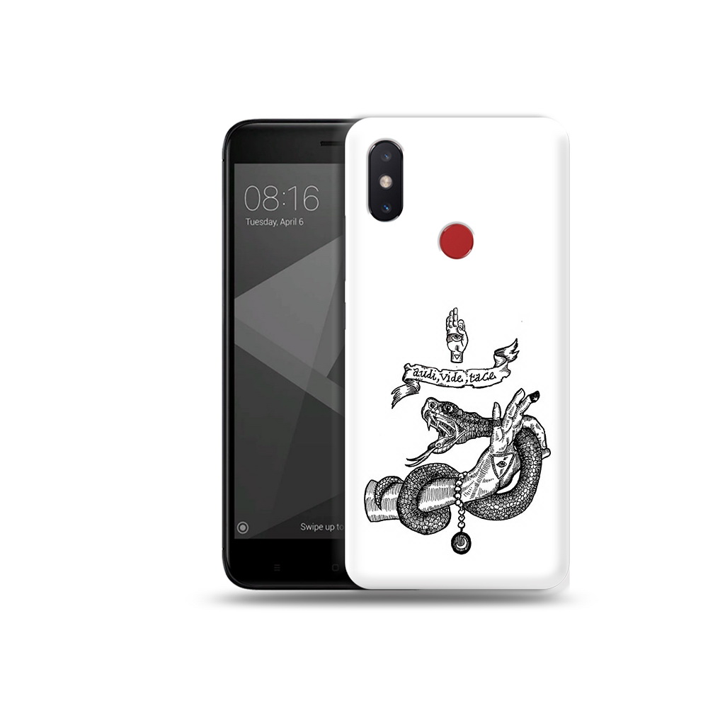 

Чехол MyPads Tocco для Xiaomi Mi 8 SE змея на руке рисунок (PT113500.331.366), Прозрачный, Tocco