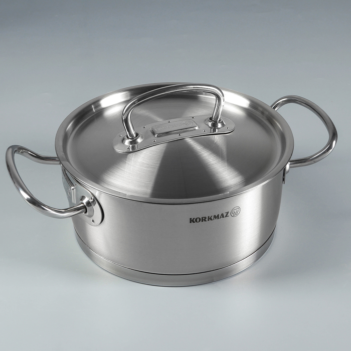 

Кастрюля из нержавеющей стали Доляна «Гиперион», 2,9 л, с крышкой, силиконовыми ручками, Посуда из нержавеющей стали Pro line