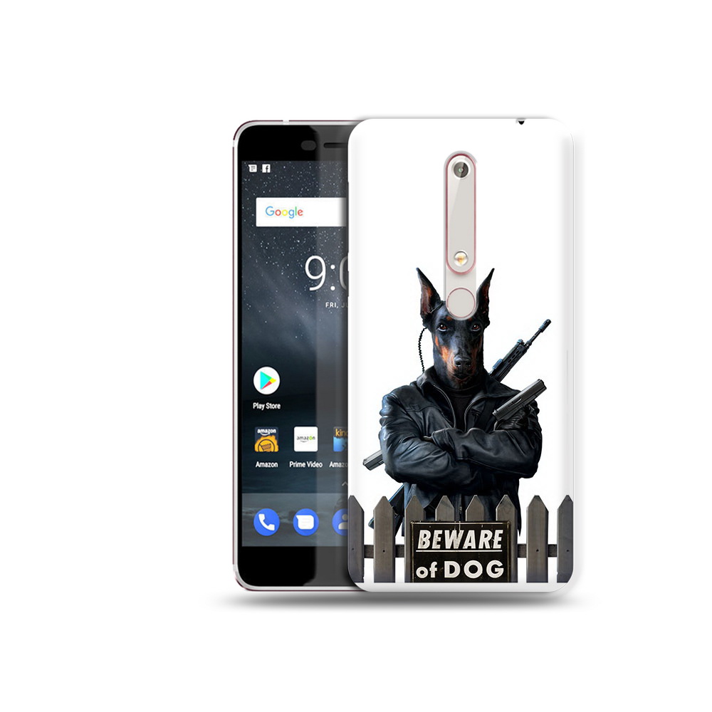 

Чехол MyPads Tocco для Nokia 6 доберман, Прозрачный, Tocco