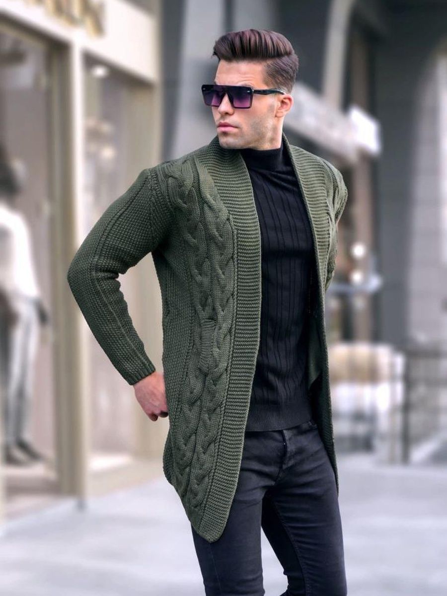 

Кардиган мужской NoBrand classical хаки XL, classical