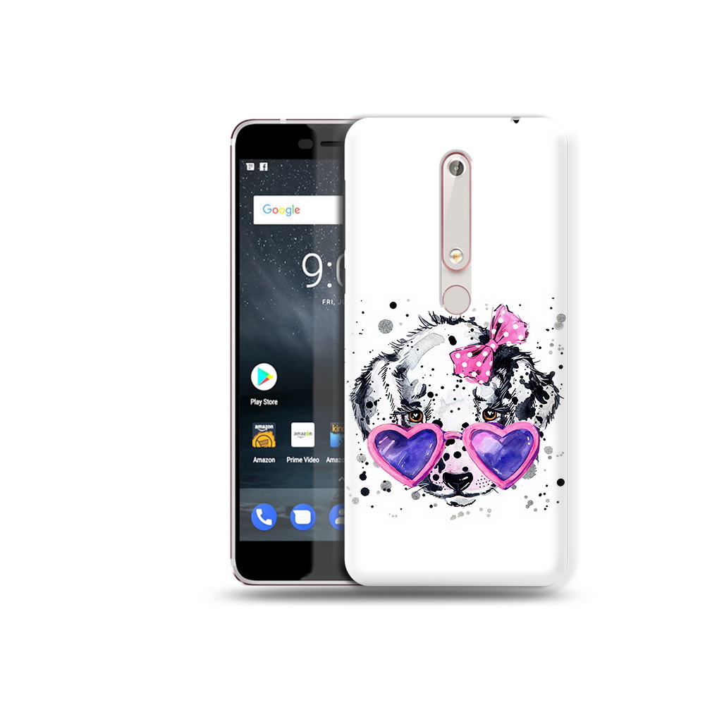 

Чехол MyPads Tocco для Nokia 6 долматинец в очках, Прозрачный, Tocco