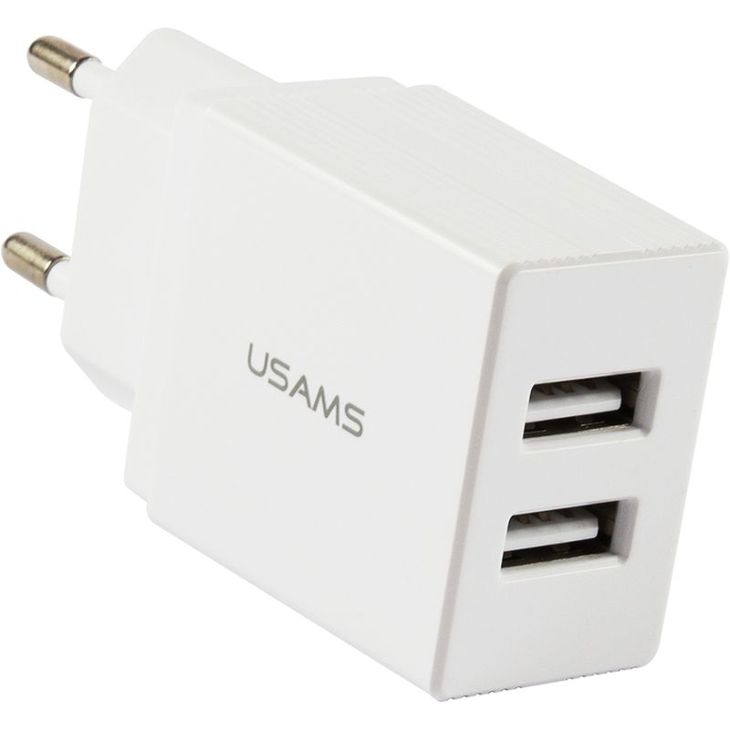 фото Зарядное устройство usams t24 2xusb white