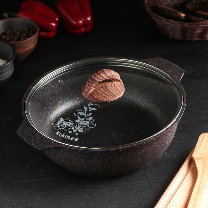 

Кастрюля-жаровня Granit ultra, 3 л антипригарное покрытие коричневый, Granit Ultra