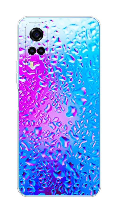 

Чехол на Vivo Y31 "Капли на стекле", Голубой;розовый, 263750-3