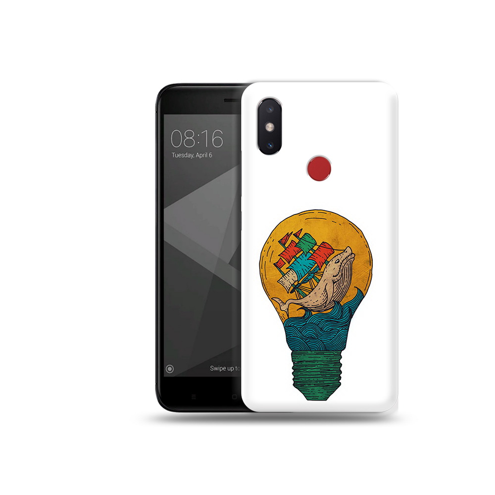 

Чехол MyPads Tocco для Xiaomi Mi 8 SE кит в лампочке с парусами (PT113500.331.387), Прозрачный, Tocco