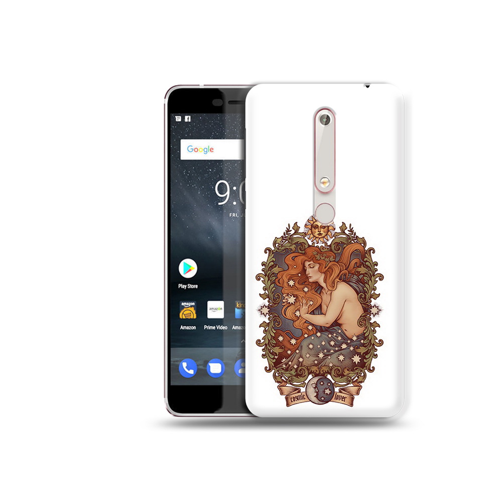 

Чехол MyPads Tocco для Nokia 6 звездная девушка абстракция, Прозрачный, Tocco