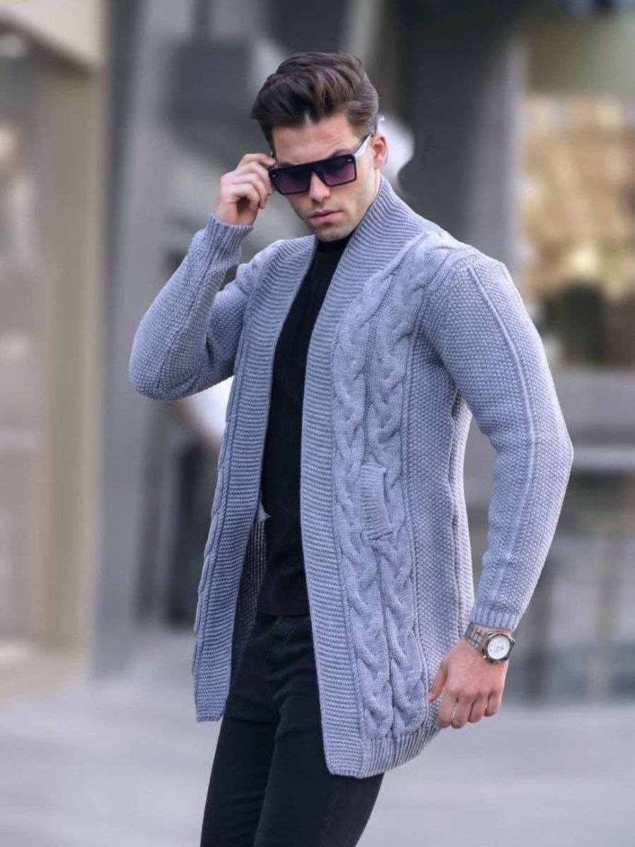 

Кардиган мужской NoBrand classical серый XL, classical